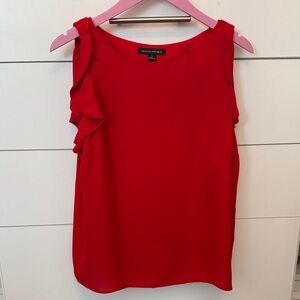 Banana Republic Vibrant Red Ruffle Blouse